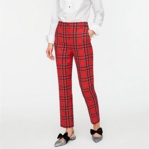 J. Crew Cameron pant, red plaid size 4